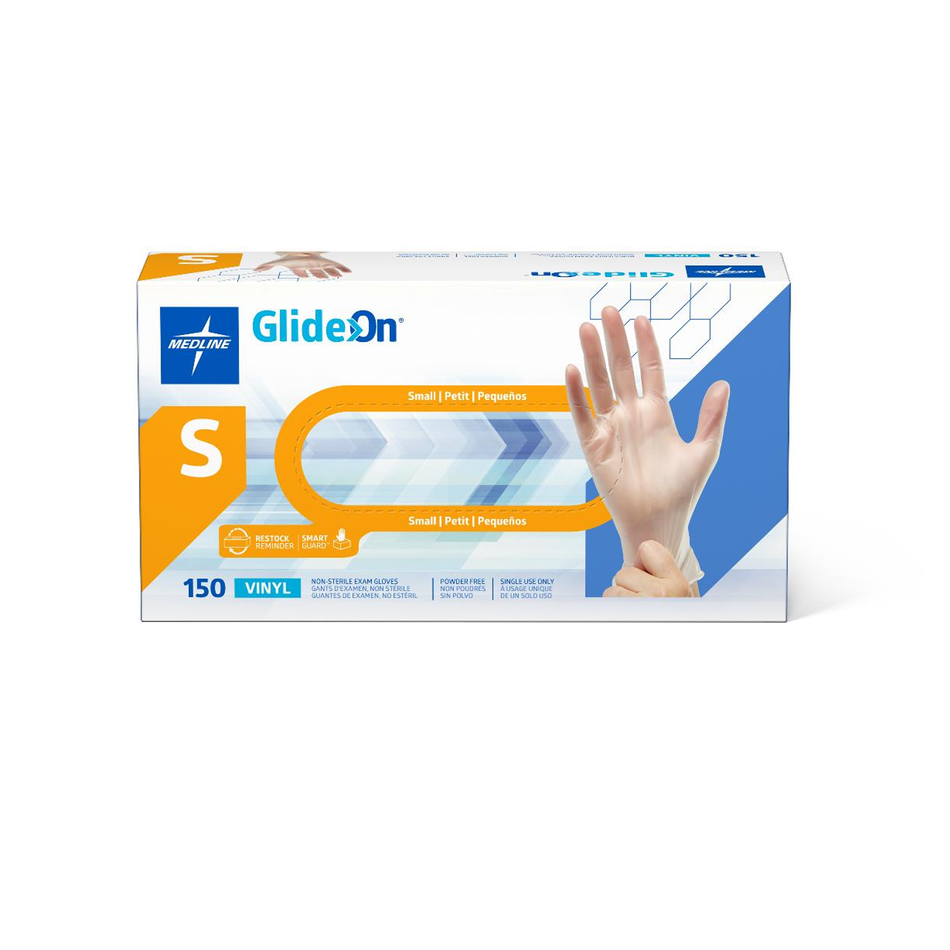 Glide-On Powder-Free Vinyl Exam Glove, Clear Small
