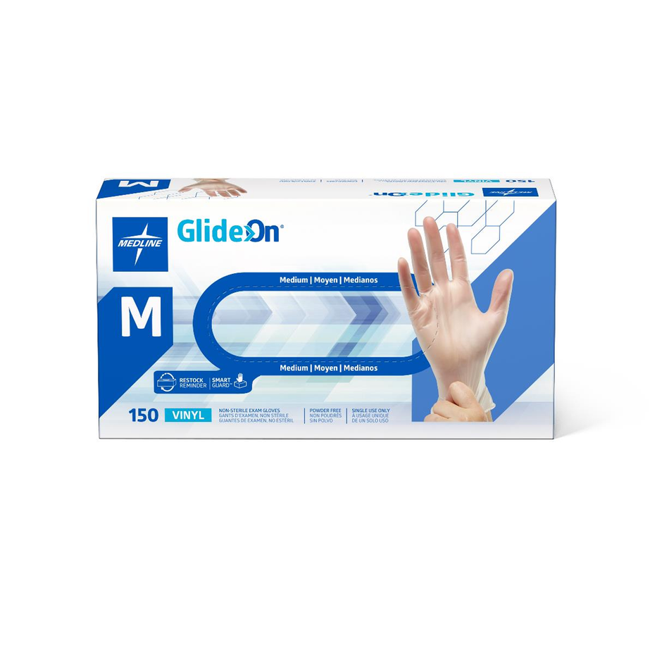Glide-On Powder-Free Vinyl Exam Glove, Clear Medium