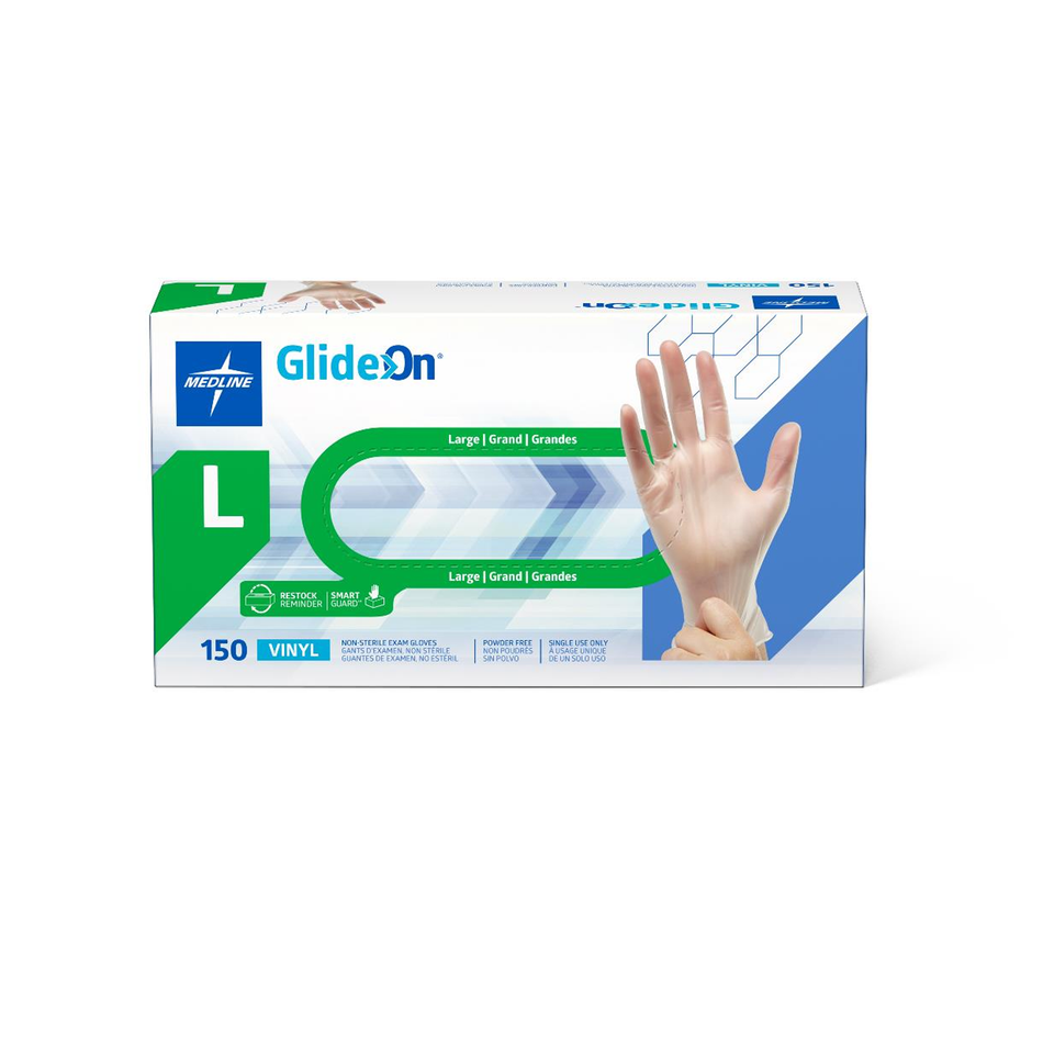 Glide-On Powder-Free Vinyl Exam Glove, Clear Large