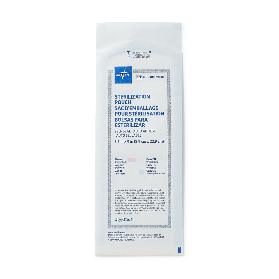 Steam and Gas Self-Seal Sterilization Pouch, 3.5" x 9" (8.9 x 22.9 cm)
