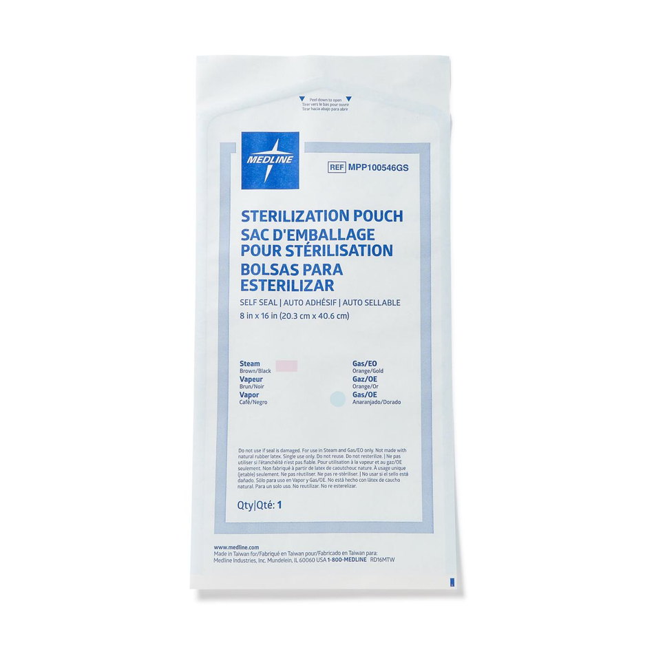 Steam and Gas Self-Seal Sterilization Pouch, 8" x 16" (20.3 x 40.6 cm)