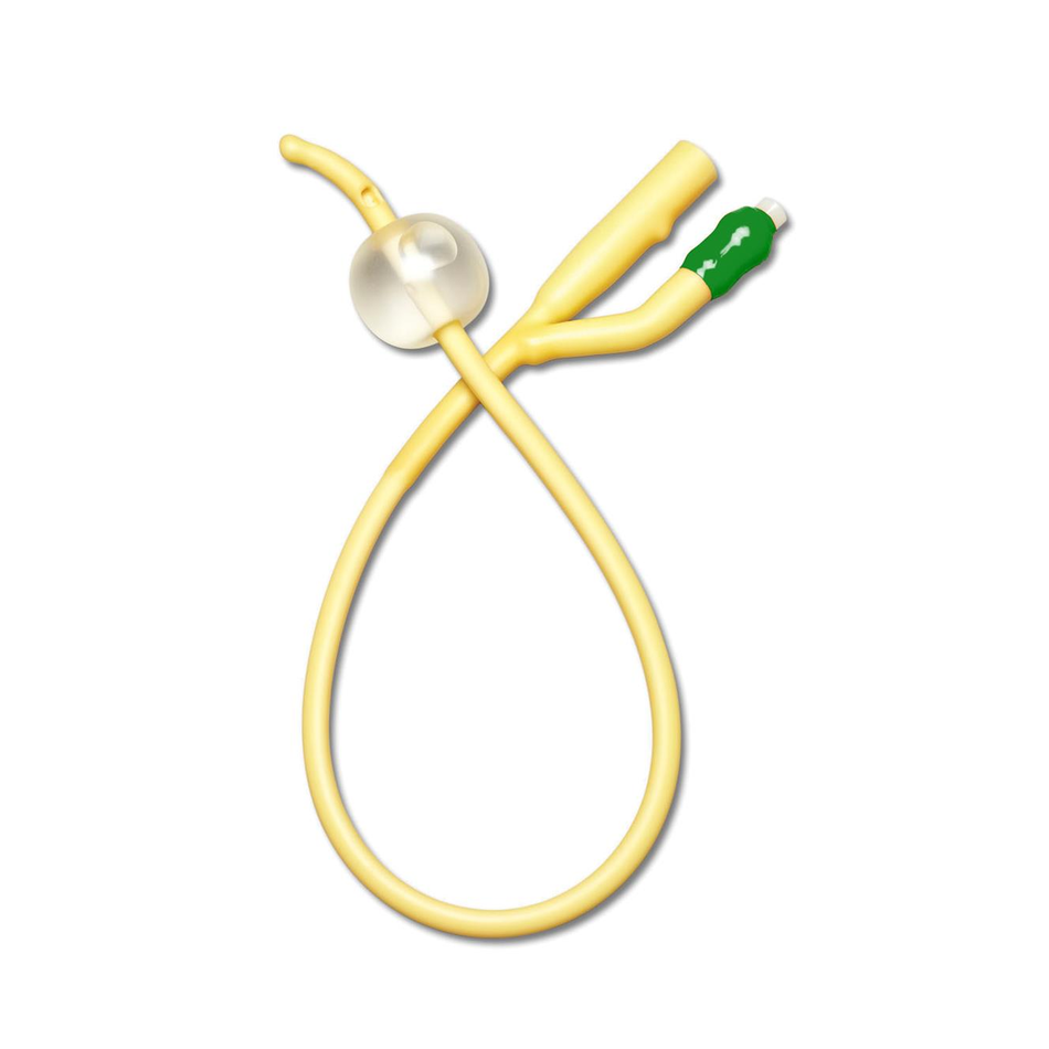 2-Way Coude-Tip Silicone-Elastomer Coated Latex Foley Catheters, 14 Fr 10 mL