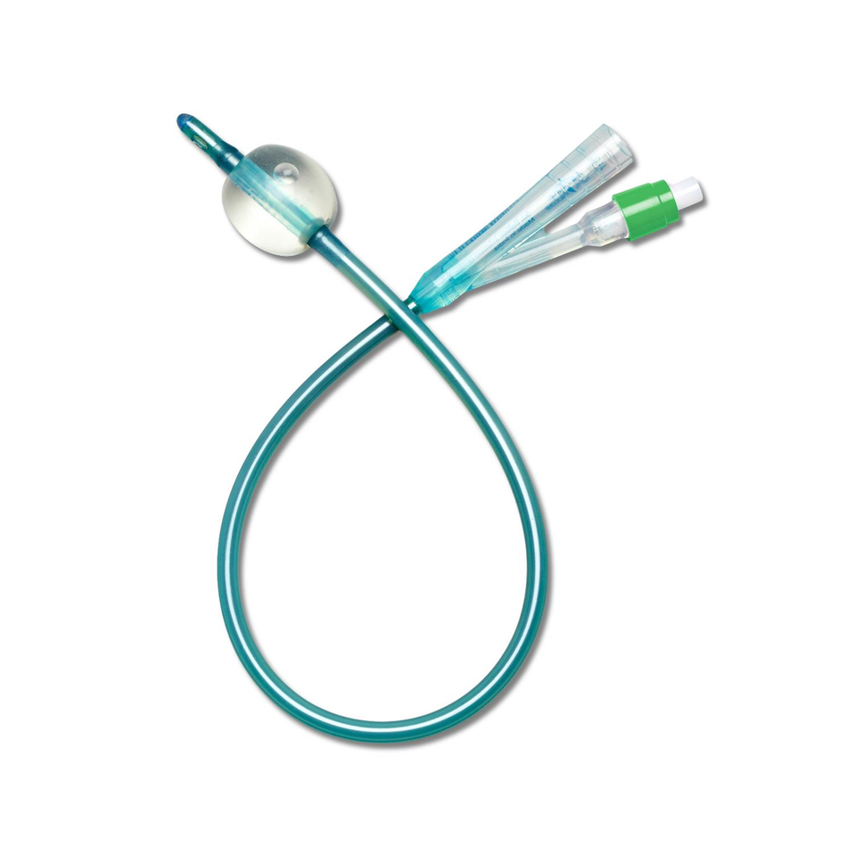 2-Way Silvertouch 100% Silicone Foley Catheters, 14 Fr 10 mL