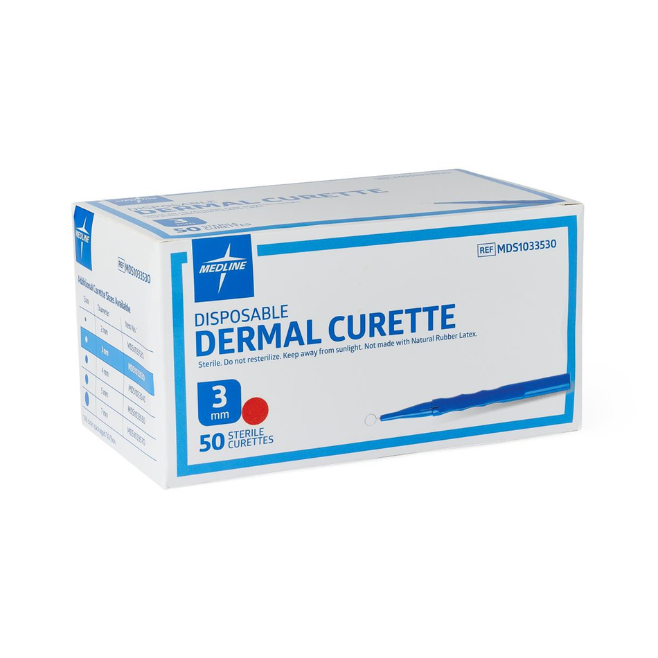 Sterile Dermal Curettes Rounded Handle, 3.0 mm