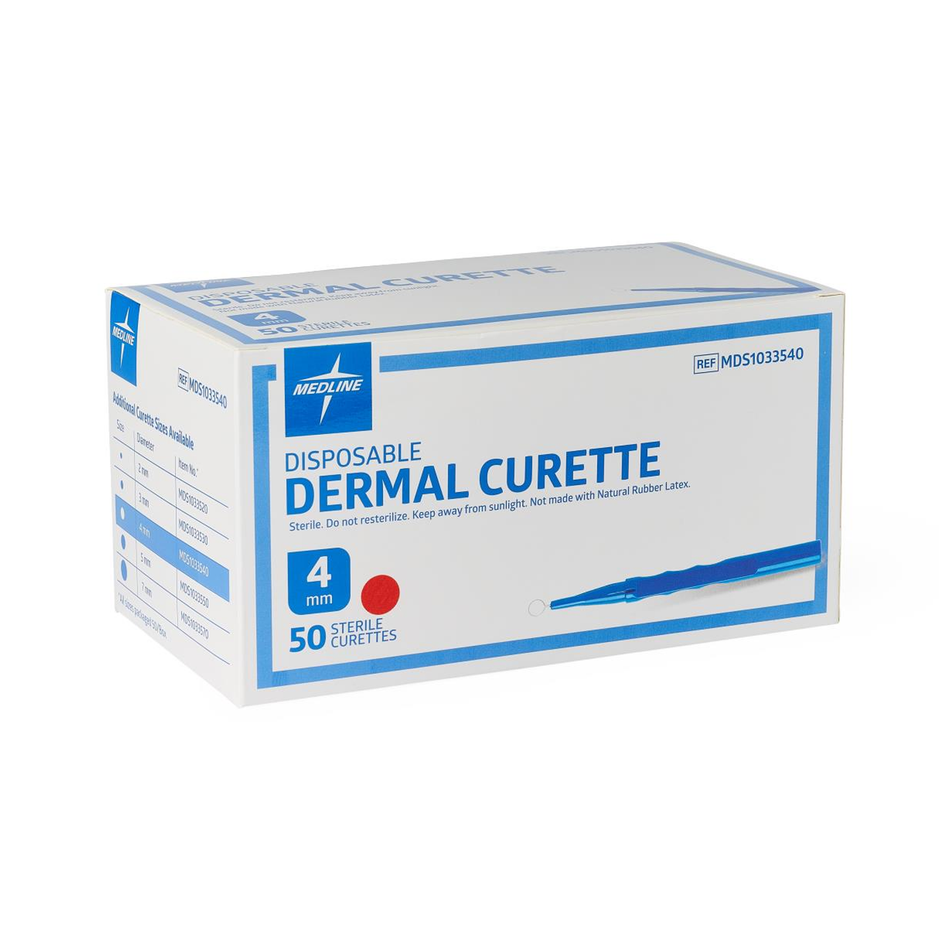 Sterile Dermal Curettes Rounded Handle, 4.0 mm