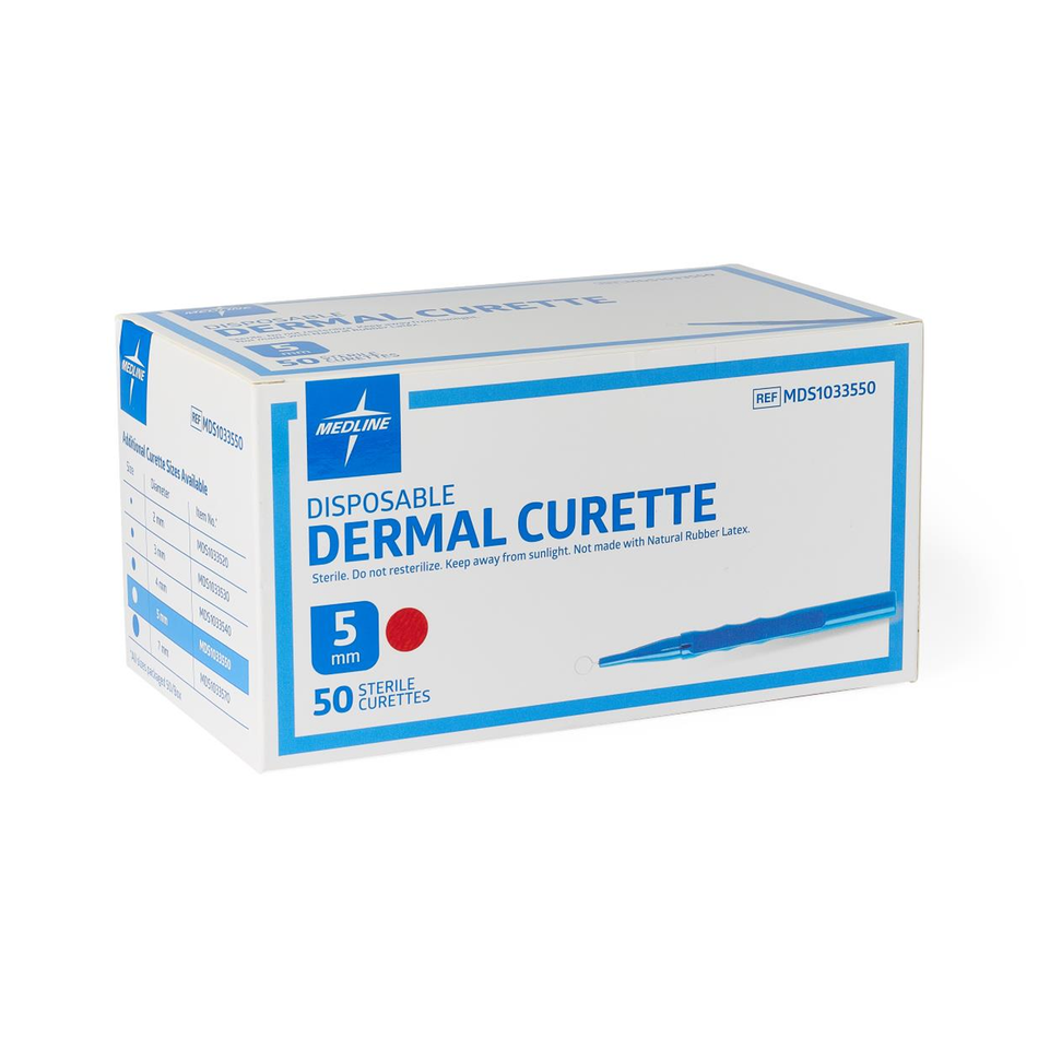 Sterile Dermal Curettes Rounded Handle, 5.0 mm