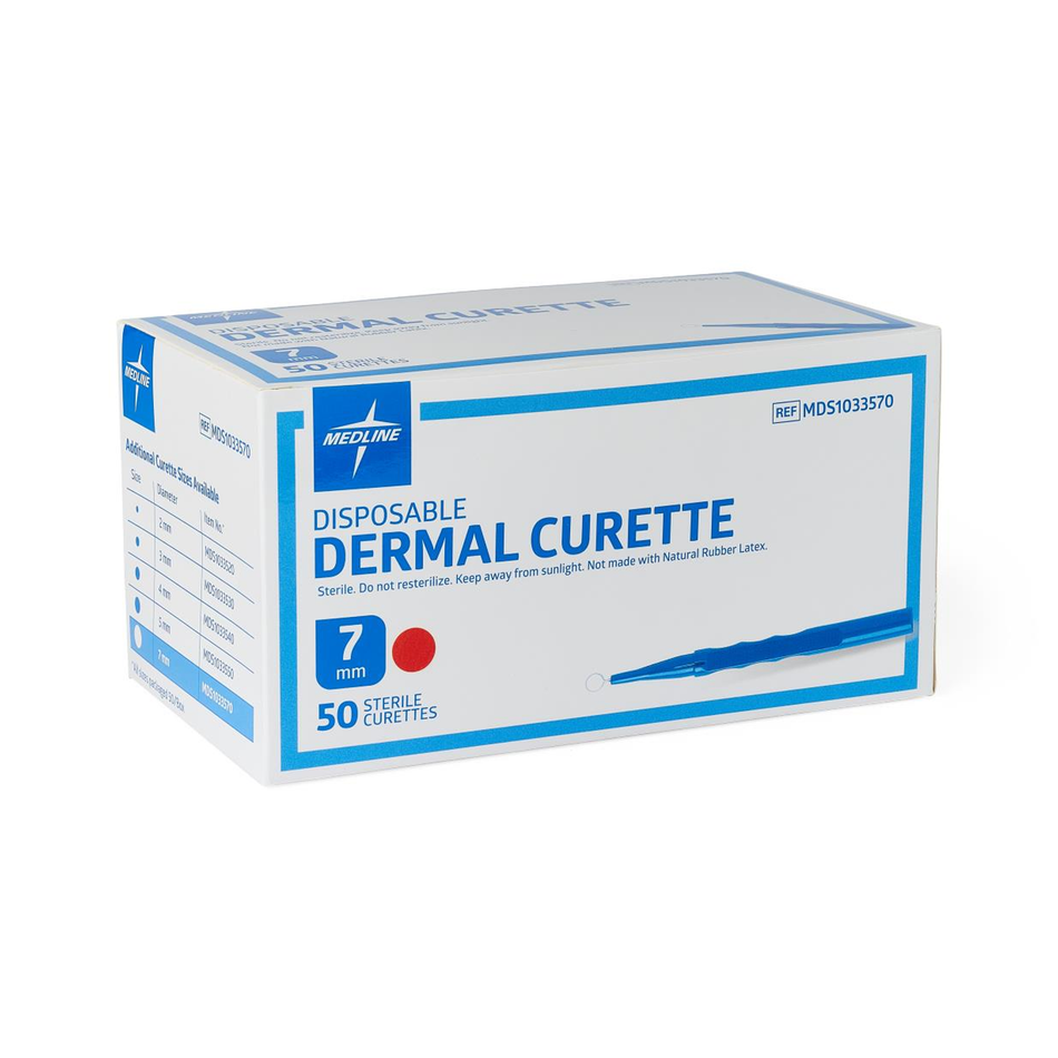 Sterile Dermal Curettes Rounded Handle, 7.0 mm
