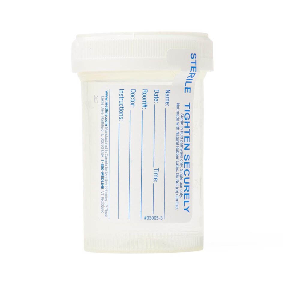 Pneumatic Tube System White Specimen Container, Sterile Fluid Path 90 mL (3 oz.)