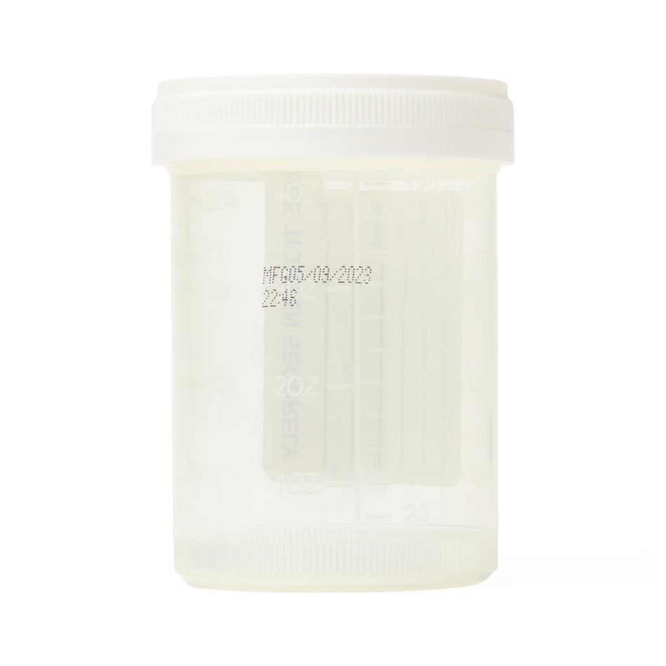 Pneumatic Tube System White Specimen Container, Sterile Fluid Path 120 mL (4 oz.)