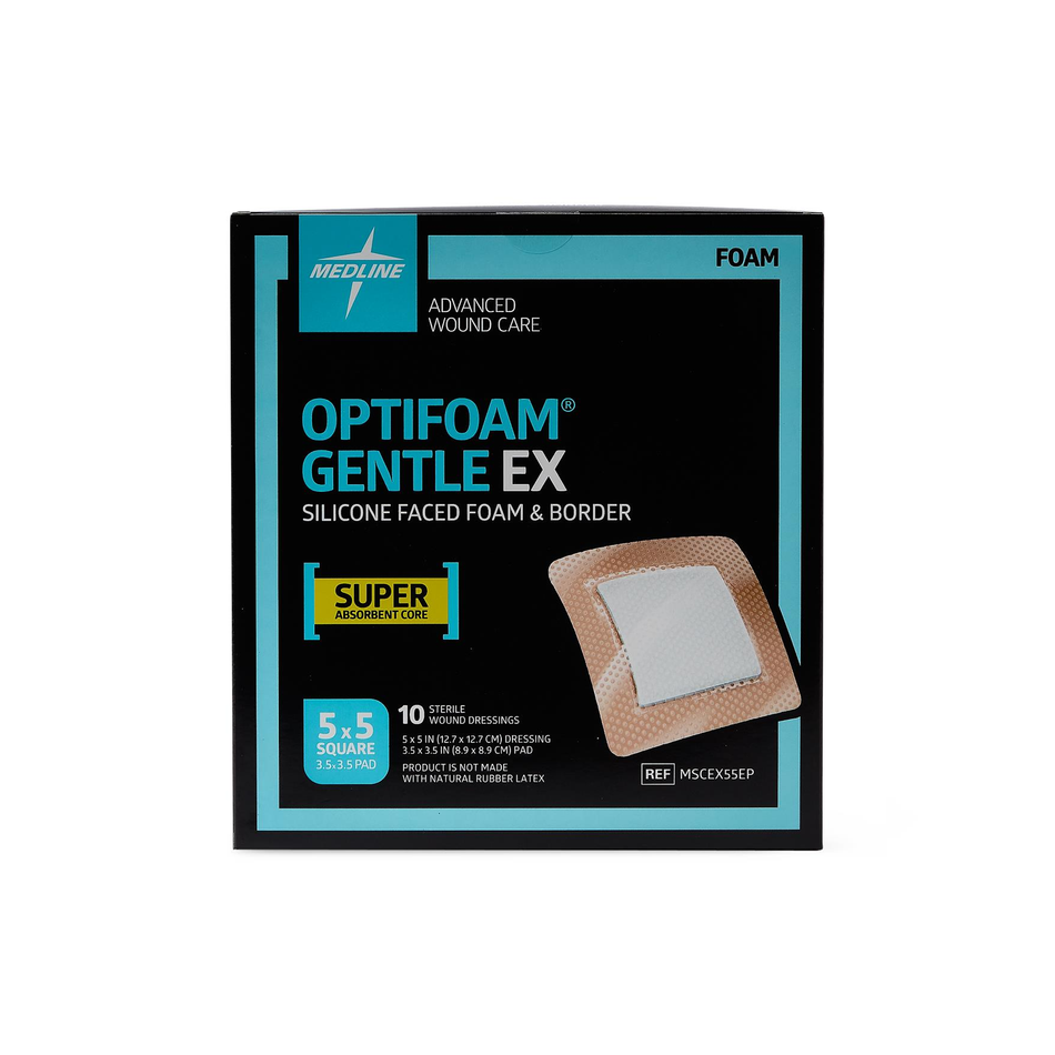 Optifoam Gentle EX Bordered Foam Dressing, 5" x 5" (12.7 x 12.7 cm)