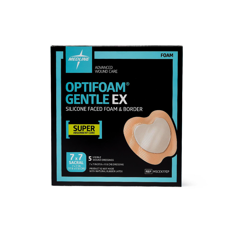 Optifoam Gentle EX Bordered Foam Dressing, 7" x 7" (17.8 x 17.8 cm)
