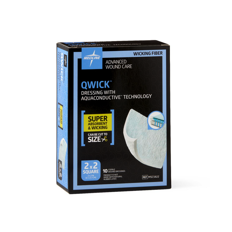 Qwick Superabsorbent Dressing w/ Aquaconductive Technology, 2" x 2" (5.1 x 5.1 cm)