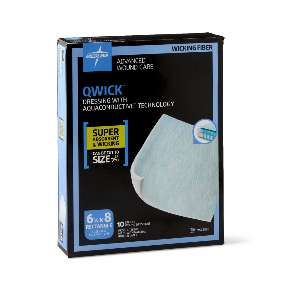 Qwick Superabsorbent Dressing w/ Aquaconductive Technology, 6.125" x 8" (15.6 x 20.3 cm)
