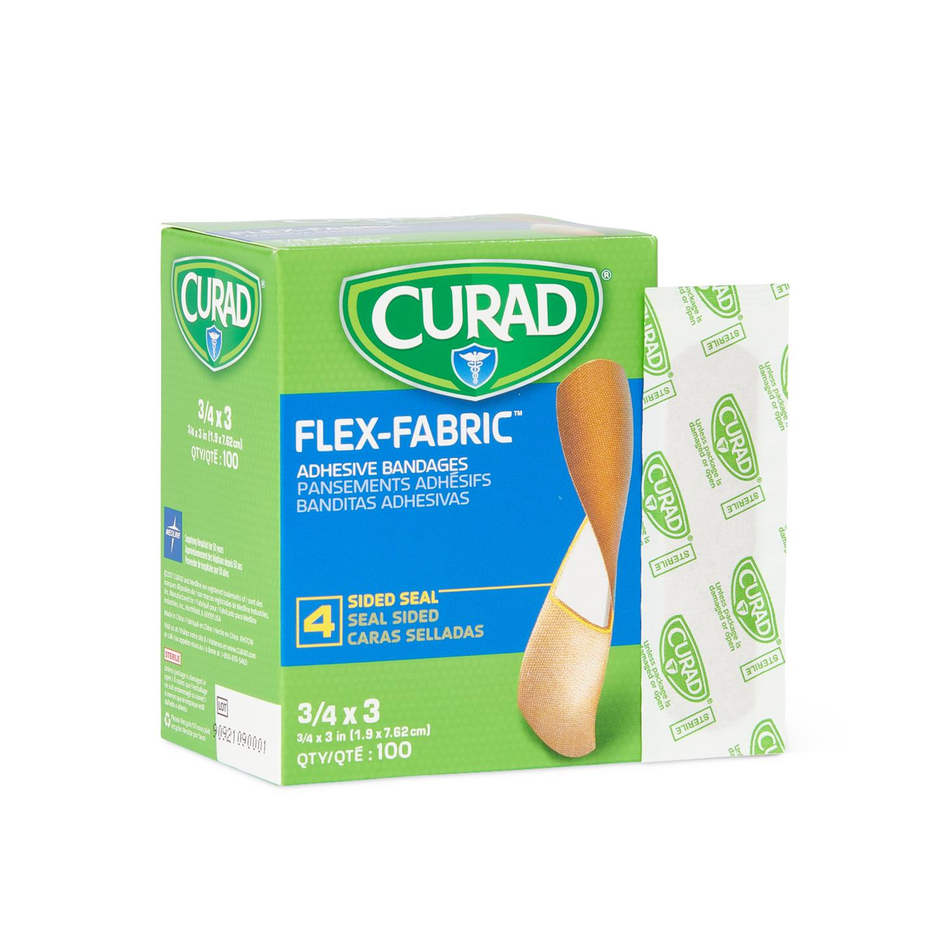 CURAD Fabric Adhesive Bandages, 0.75" x 3" (1.9 cm x 7.6 cm)