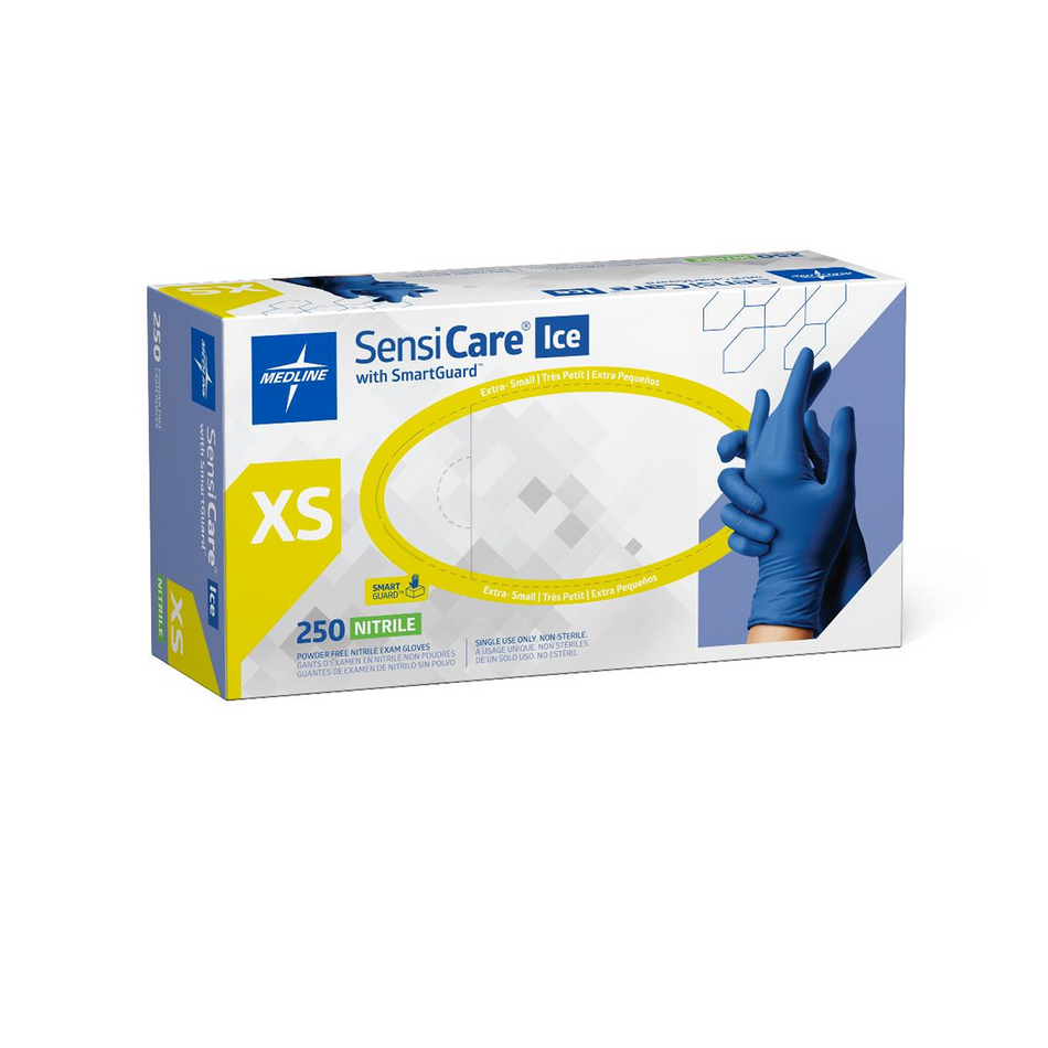 SensiCare Ice Violet Blue Nitrile Exam Glove, X-Small