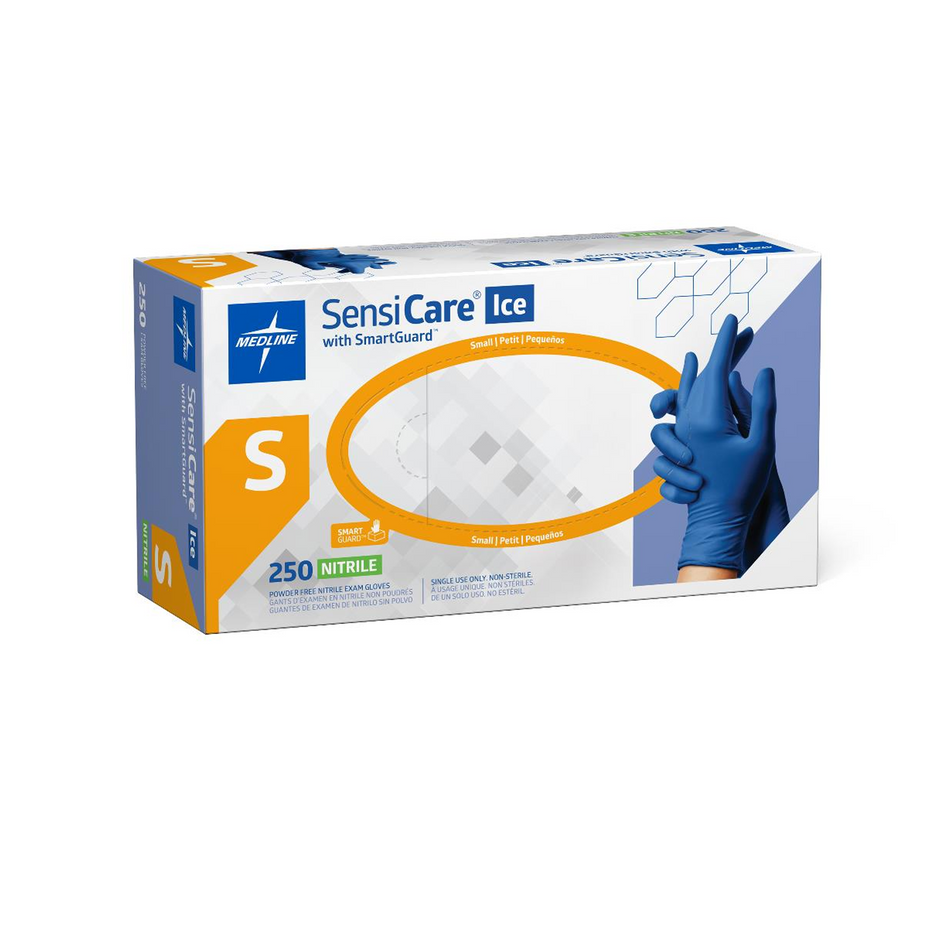 SensiCare Ice Violet Blue Nitrile Exam Glove, Small