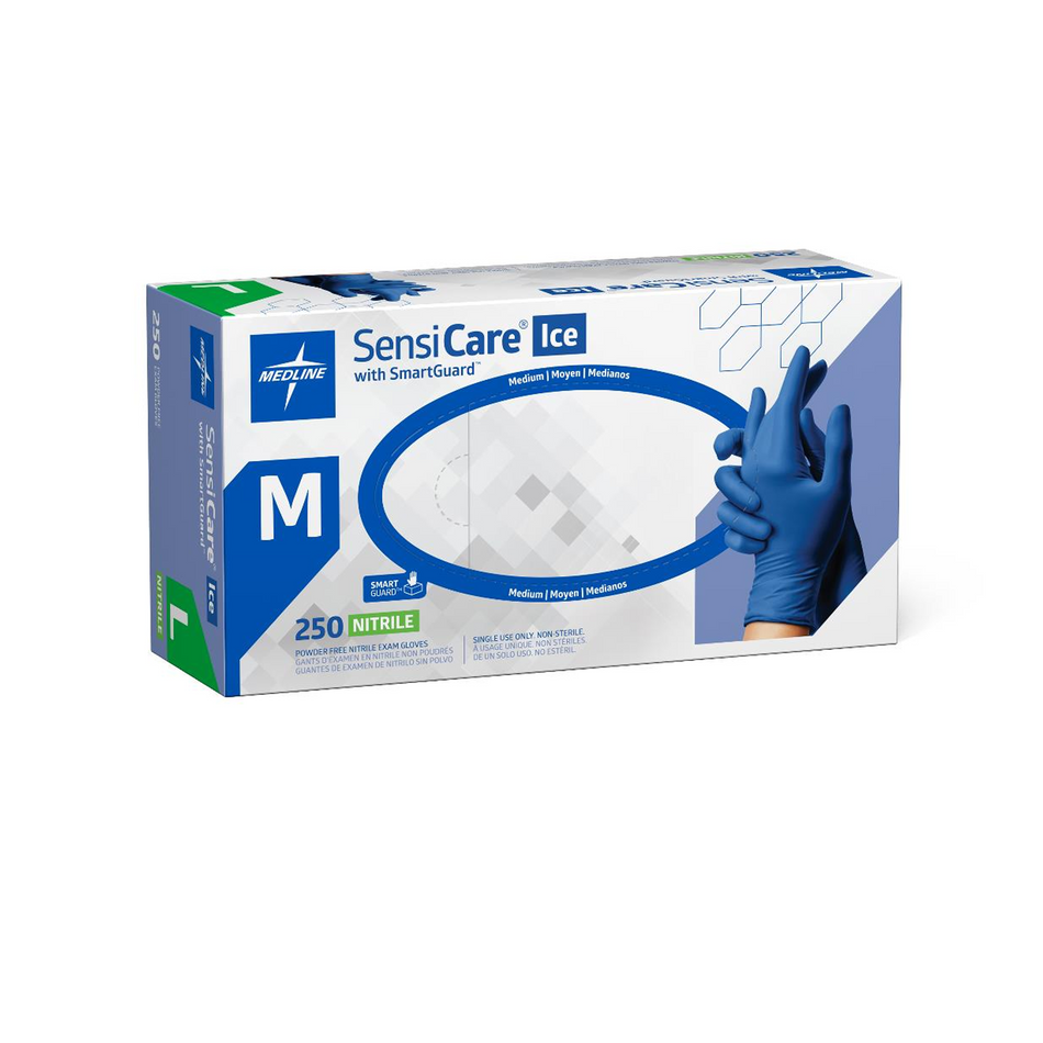 SensiCare Ice Violet Blue Nitrile Exam Glove, Medium
