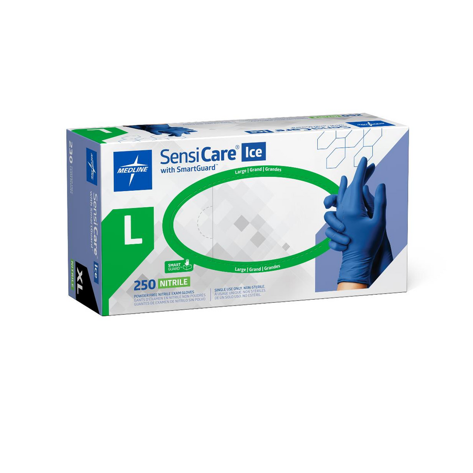 SensiCare Ice Violet Blue Nitrile Exam Glove, Large