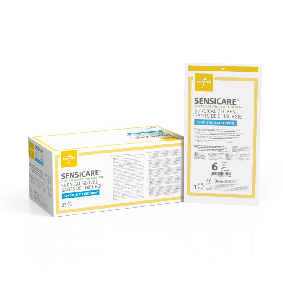 SensiCare PI w/ Aloe Surgical Gloves, Size 6.0