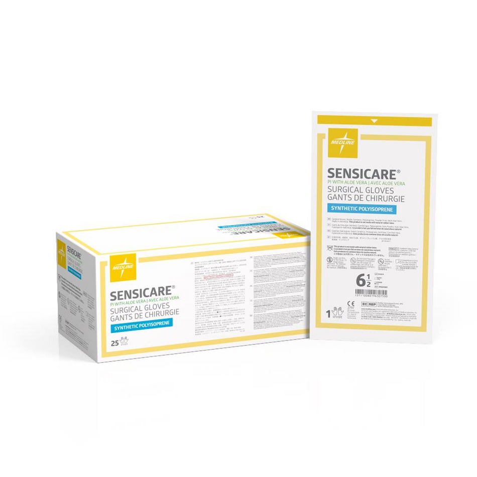 SensiCare PI w/ Aloe Surgical Gloves, Size 6.5