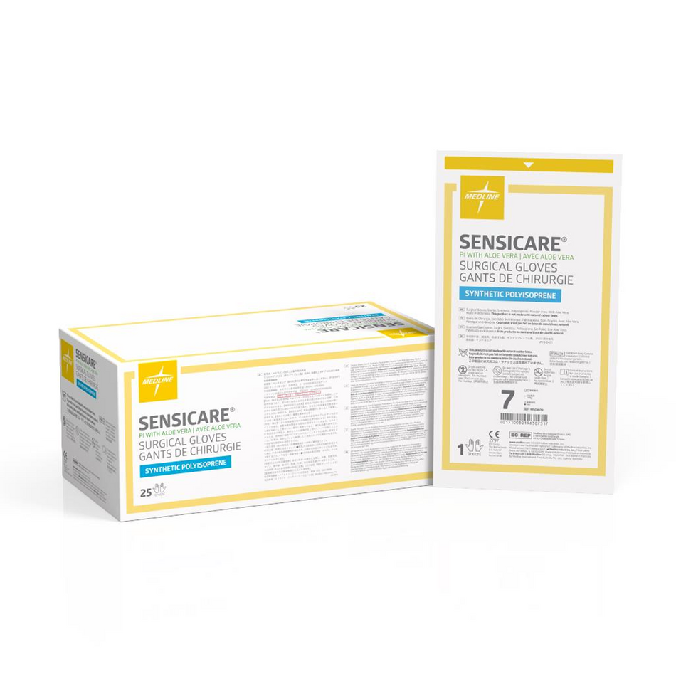 SensiCare PI w/ Aloe Surgical Gloves, Size 7.0