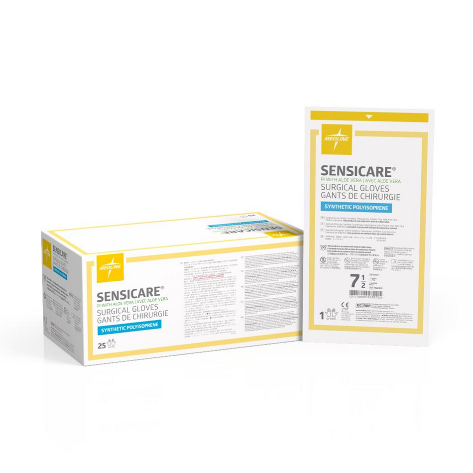 SensiCare PI w/ Aloe Surgical Gloves, Size 7.5