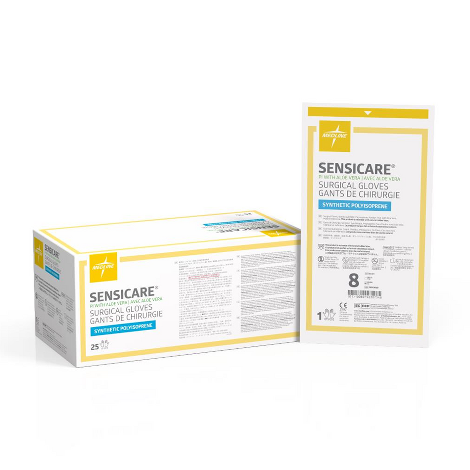 SensiCare PI w/ Aloe Surgical Gloves, Size 8.0