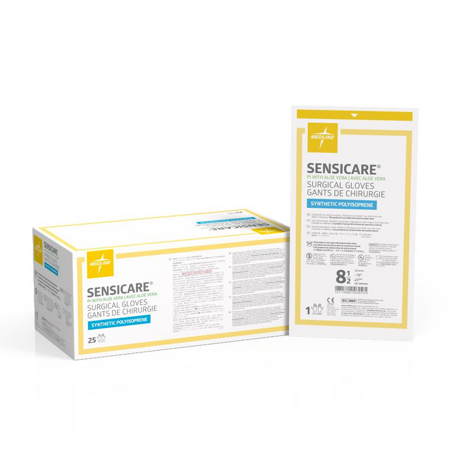 SensiCare PI w/ Aloe Surgical Gloves, Size 8.5