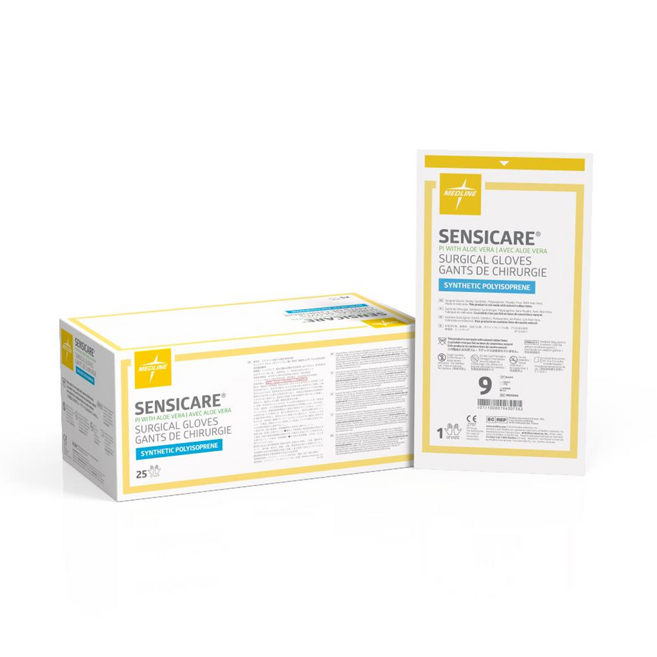 SensiCare PI w/ Aloe Surgical Gloves, Size 9.0