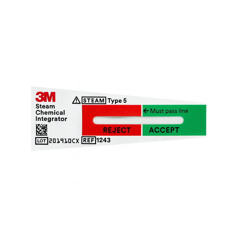 3M Attest Steam Chemical Integrators (AAMI Type 5) 2" x 3/4" (5.1 x 1.9 cm), 500 Pack