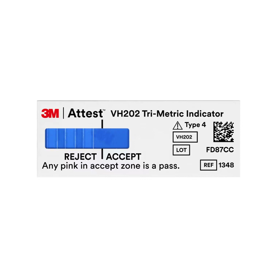 3M Attest Vaporized Hydrogen Peroxide Tri-Metric Chemical Indicators ISO Type 4, 0.75" x 2" (1.9 x 5.1 cm)