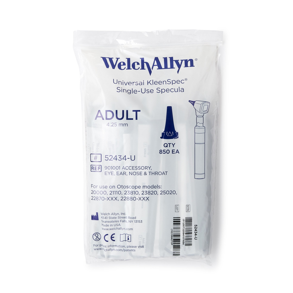 4.25 mm KleenSpec Single-Use Black Ear Specula, Adult