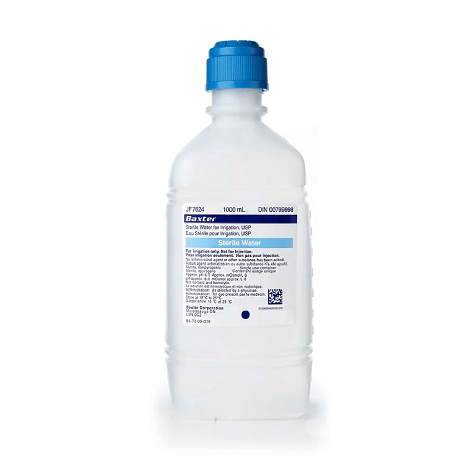 Baxter Sterile Water for Irrigation USP, 1000 mL Plastic Pour Bottle (Not for Injection)