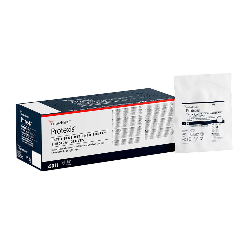 Protexis Latex with Neu-Thera Emollient Coating Surgical Gloves, Size 9.0 Blue 11.6" (29.5 cm) Length