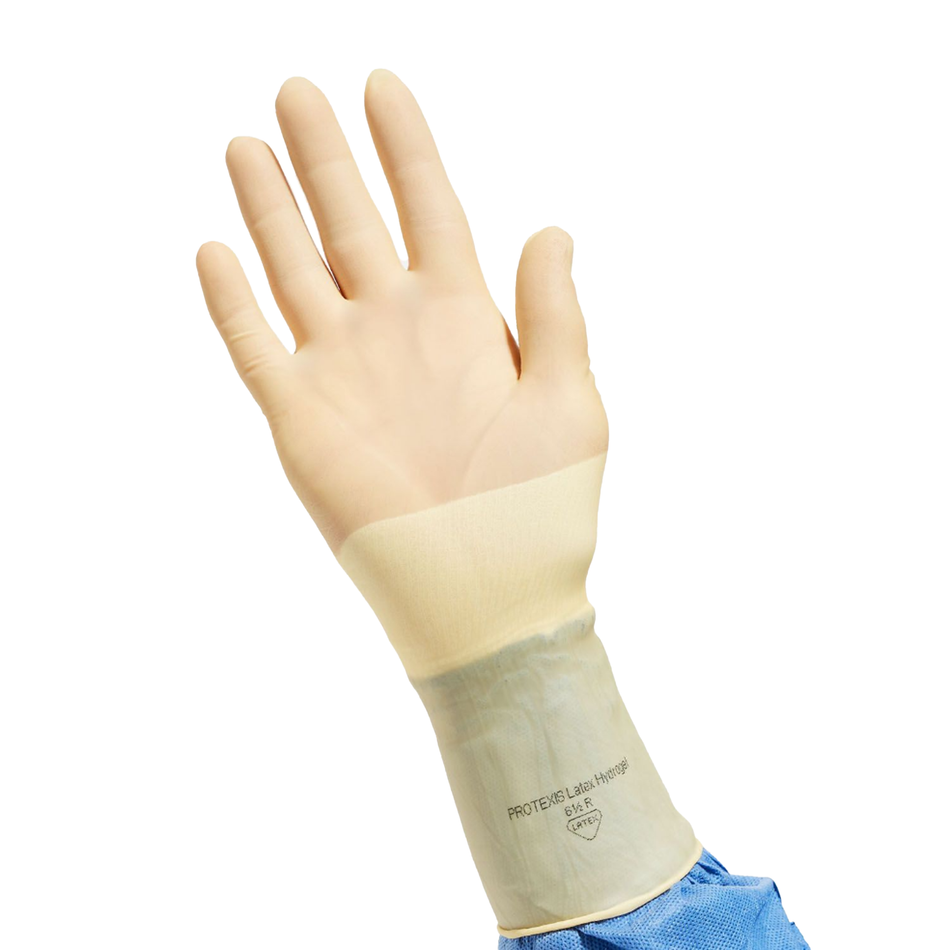 Protexis Latex Hydrogel Powder-Free Surgical Gloves, Size 9.0 Translucent Yellow 12" (30.5 cm) Length