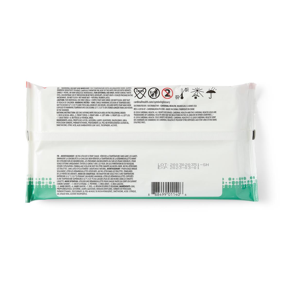 Cardinal Health Fragrance-Free Bathing Wipes Standard Weight, 7.8" x 7.8" (20 x 20 cm) 8 Wipes per Softpack