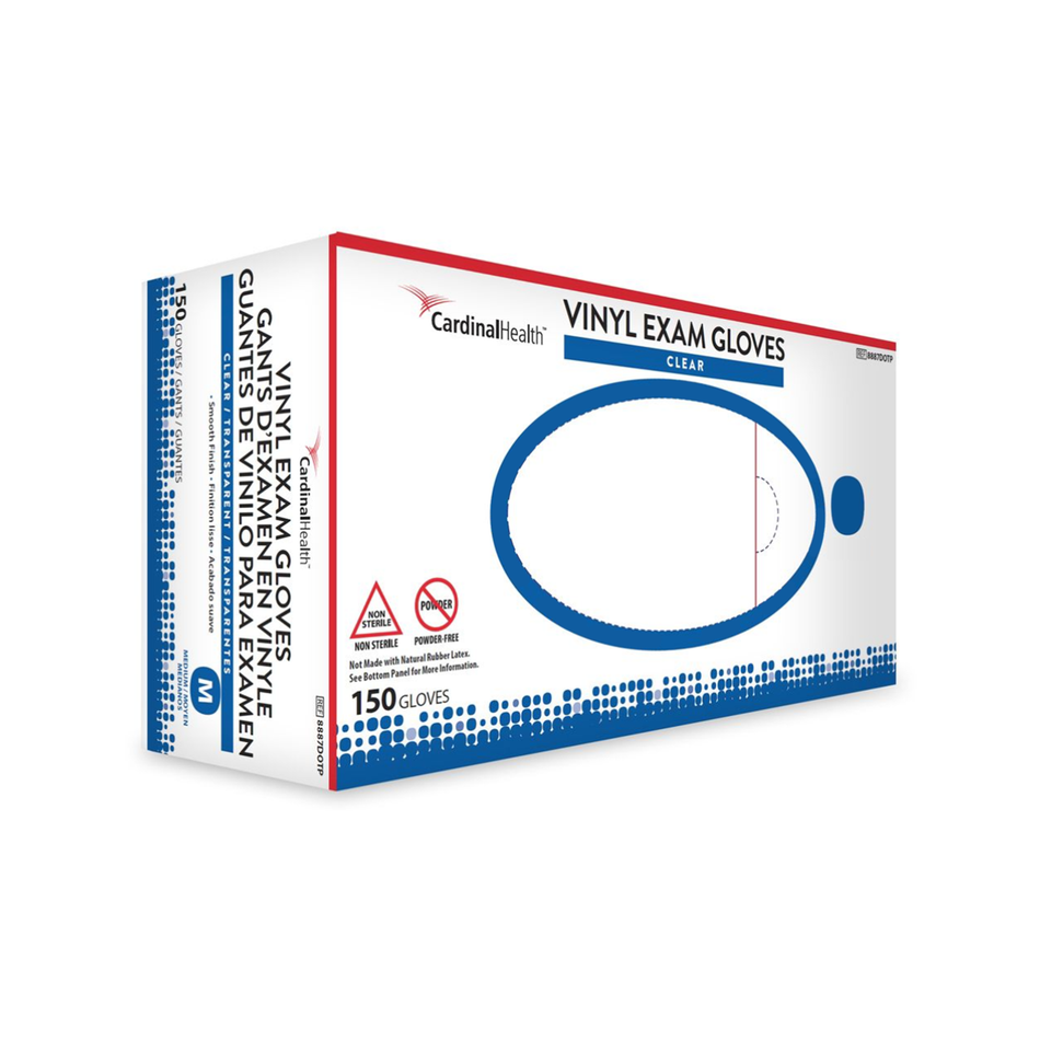Clear Vinyl Exam Gloves Powder-Free, Size Large Non-Sterile