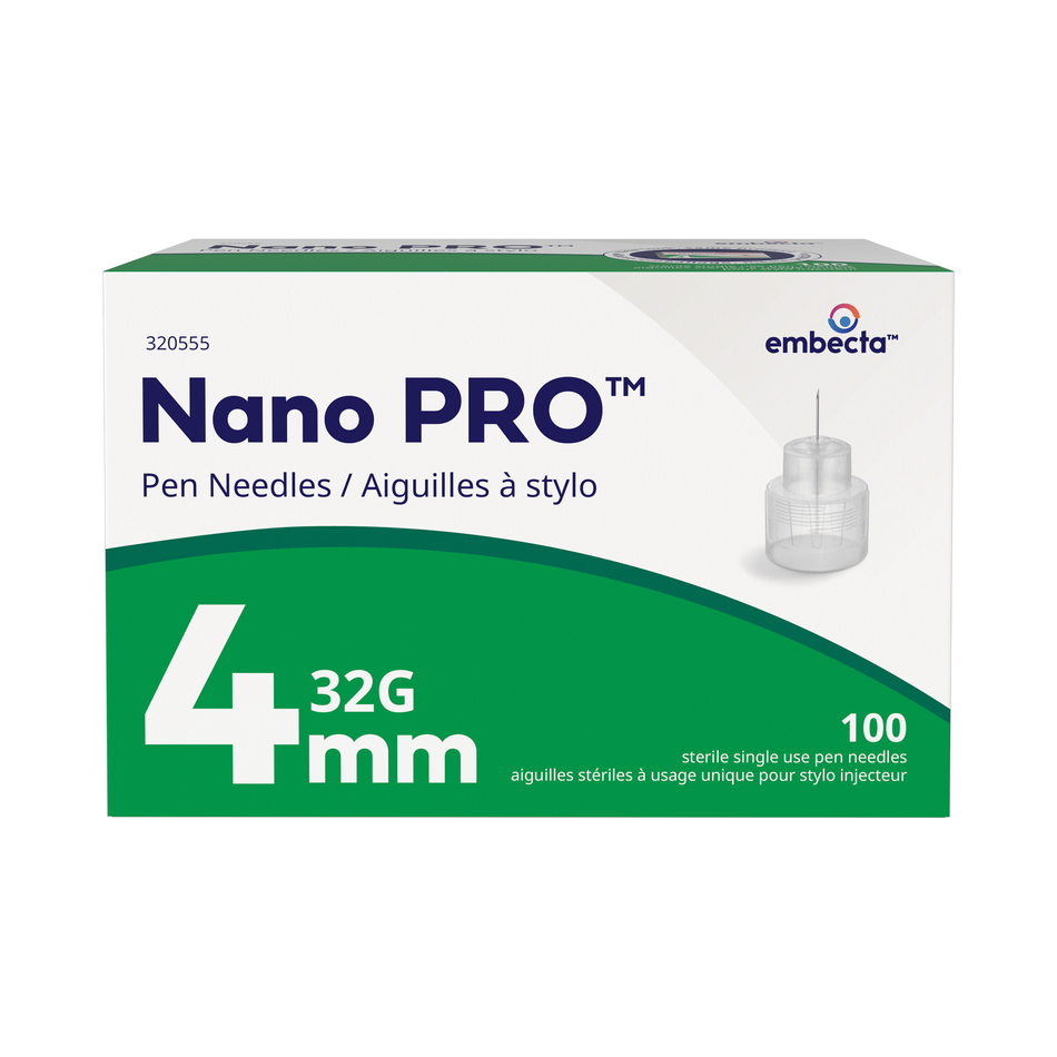 BD Nano Pro Ultra-Fine Pen-Needles 32G x 4mm, Sterile Single-Use