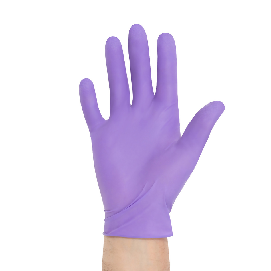 Halyard Purple Sterile Nitrile Exam Gloves, Powder-Free 9.5" Cuff, Size L (Pair Packs)