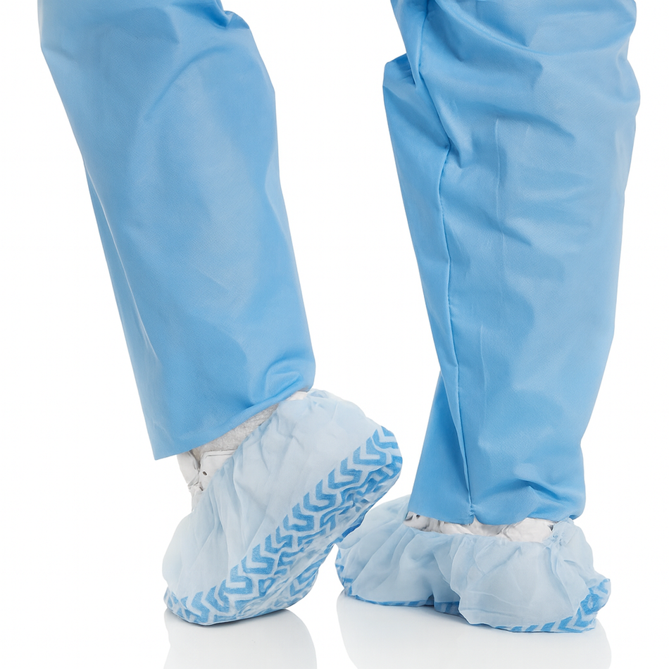 Halyard X-Tra Traction Blue Shoe Cover, Universal Size Non-Sterile
