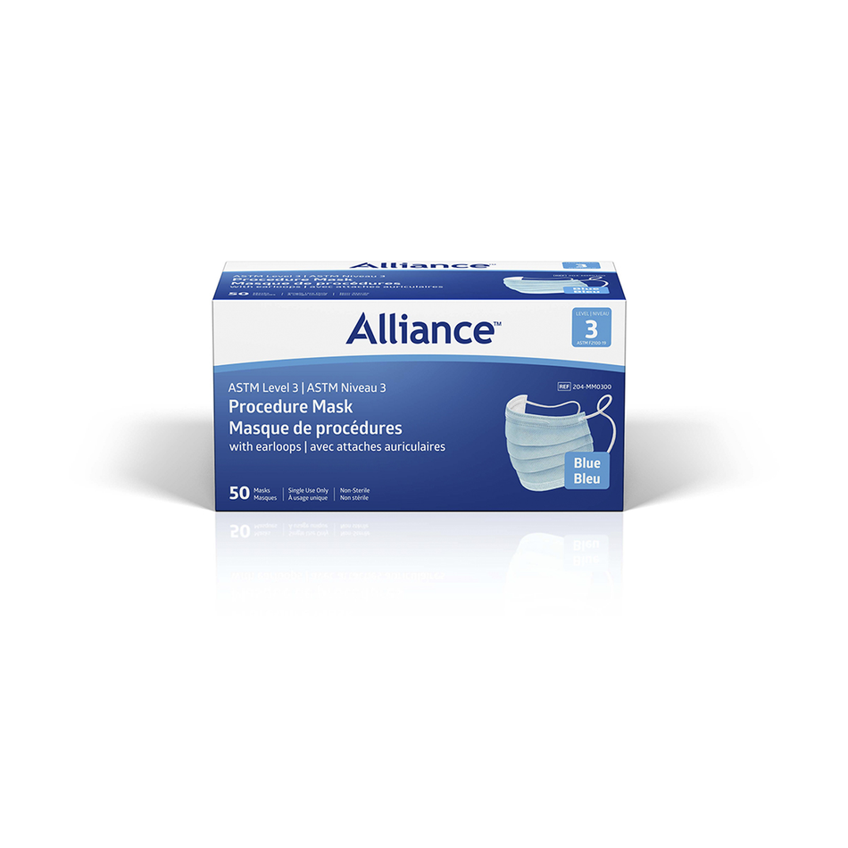 Alliance Face Mask with Earloops, Blue ASTM Level-1