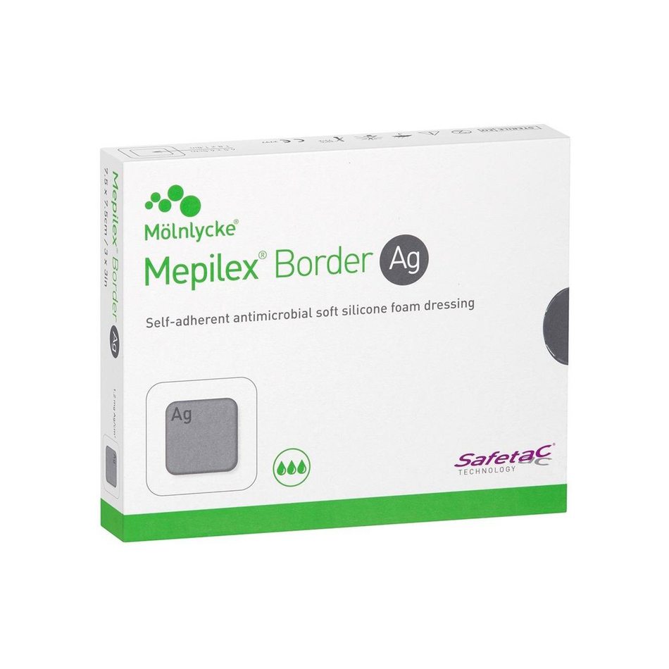 Mepilex Border Ag Antimicrobial Dressing, 4" x 12" (10 x 30 cm)
