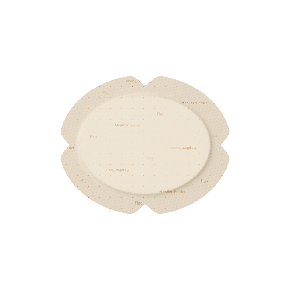 Mepilex Border Flex Oval Foam Dressing, 5.1" x 6.3" (13 x 16 cm)