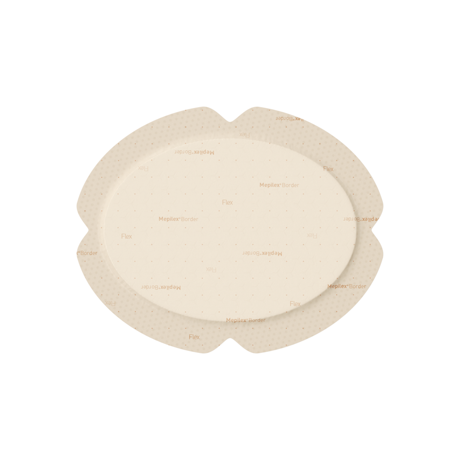 Mepilex Border Flex Oval Foam Dressing, 6" x 7-1/2" (15 x 19 cm)