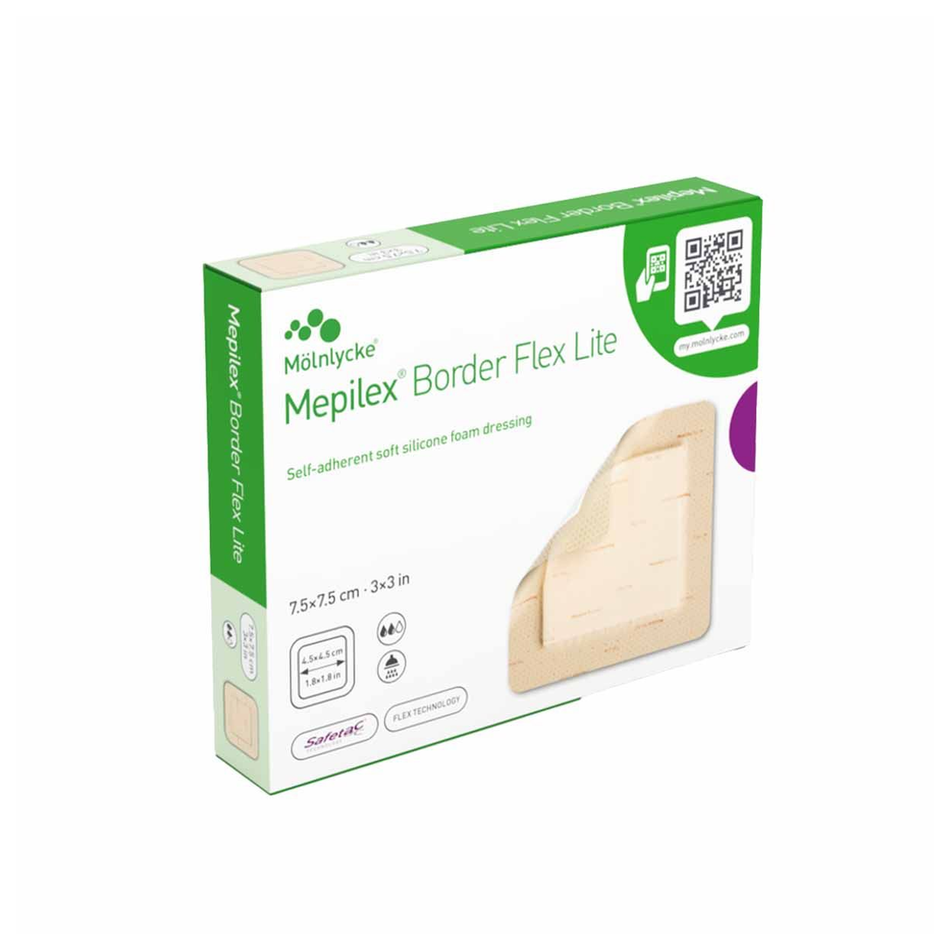 Mepilex Border Flex Lite Foam Dressing, 3" x 3" (7.5 x 7.5 cm)