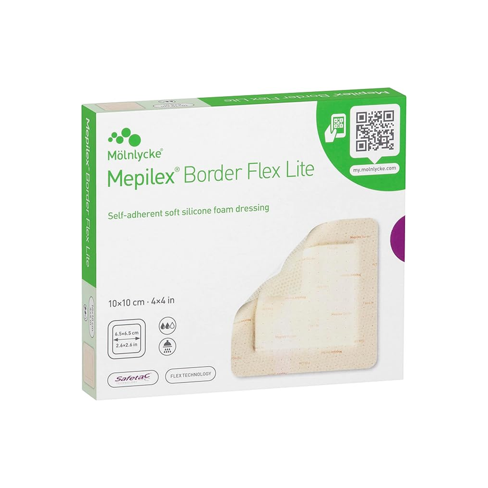 Mepilex Border Flex Lite Foam Dressing, 4" x 4" (10 x 10 cm)