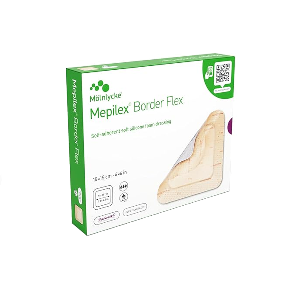Mepilex Border Flex Lite Foam Dressing, 6" x 6" (15 x 15 cm)