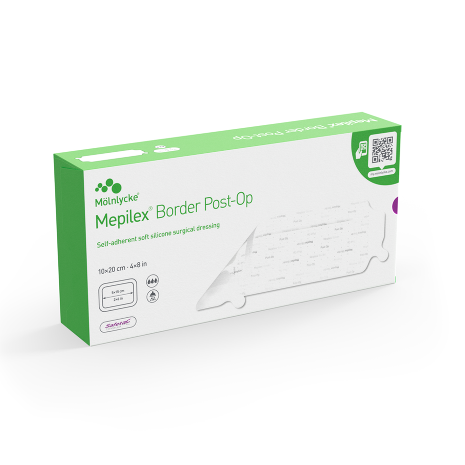 Mepilex Border Post-Op Surgical Dressing, 4" x 8" (10 x 20 cm)