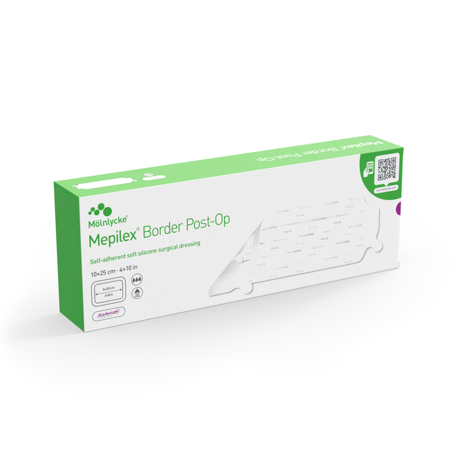 Mepilex Border Post-Op Surgical Dressing, 4" x 10" (10 x 25 cm)