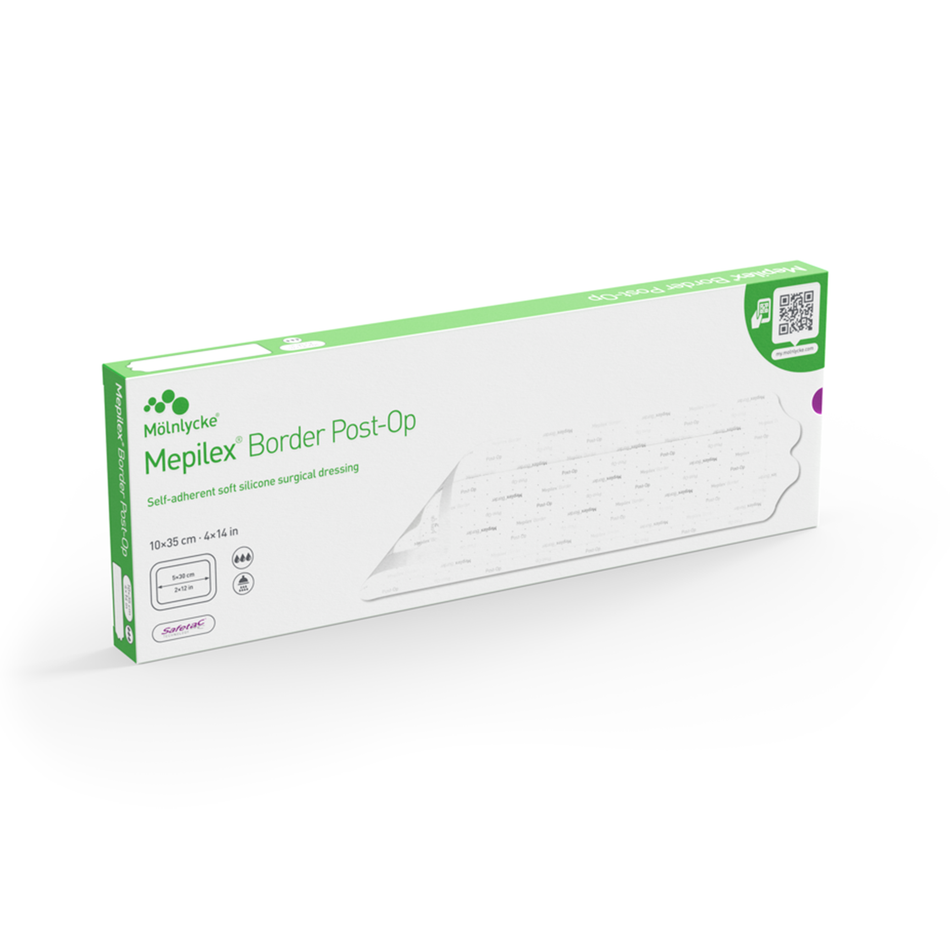 Mepilex Border Post-Op Surgical Dressing, 4" x 14" (10 x 35 cm)